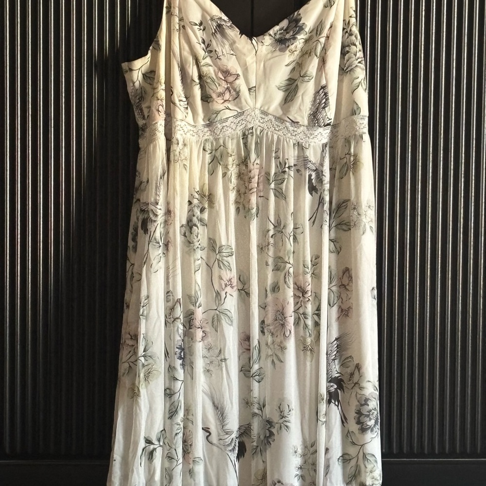 Torrid Cream Floral Midi Dress